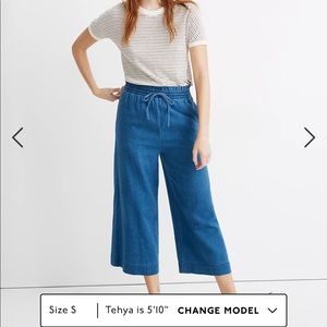 NWT Madewell Huston Pull On Cropped Pants